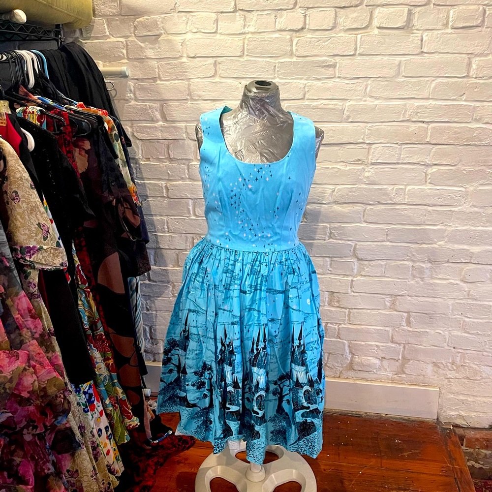 Pinup Couture Castle Dress in Power Blue